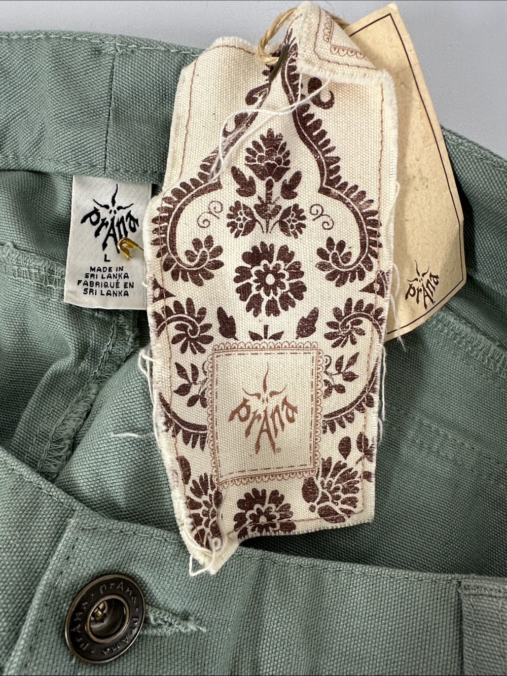 NWT PrAna Shorts Cami Knicker Sage Green Women’s Size Large - Picture 9 of 9